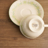 Noritake Lace trim bone china tea cup & saucer set|則武喱士浮雕骨瓷高足茶杯