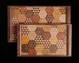 YOSEGI Asanoha Tray|寄木細工長角盤 - 麻葉龜甲柄