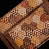 YOSEGI Asanoha Tray|寄木細工長角盤 - 麻葉龜甲柄