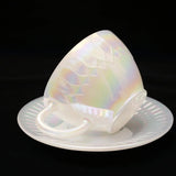 Federal Moonglow milk Glass cup & saucer set|透光牛奶玻璃茶杯套裝