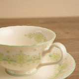 Noritake Lace trim bone china tea cup & saucer set｜則武喱士浮雕骨瓷高足茶杯