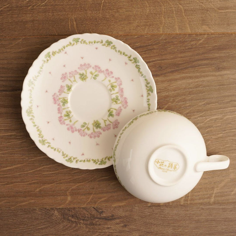 HOYA Floral trim bone china tea cup & saucer set｜保谷小花圈骨瓷茶杯