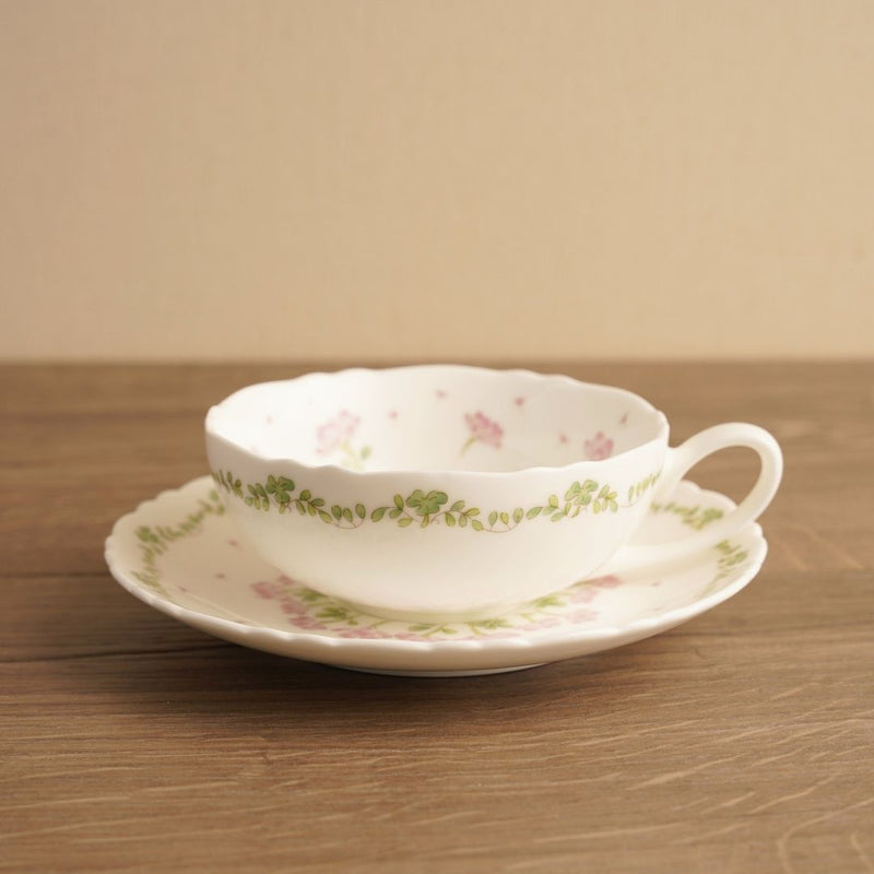 HOYA Floral trim bone china tea cup & saucer set｜保谷小花圈骨瓷茶杯