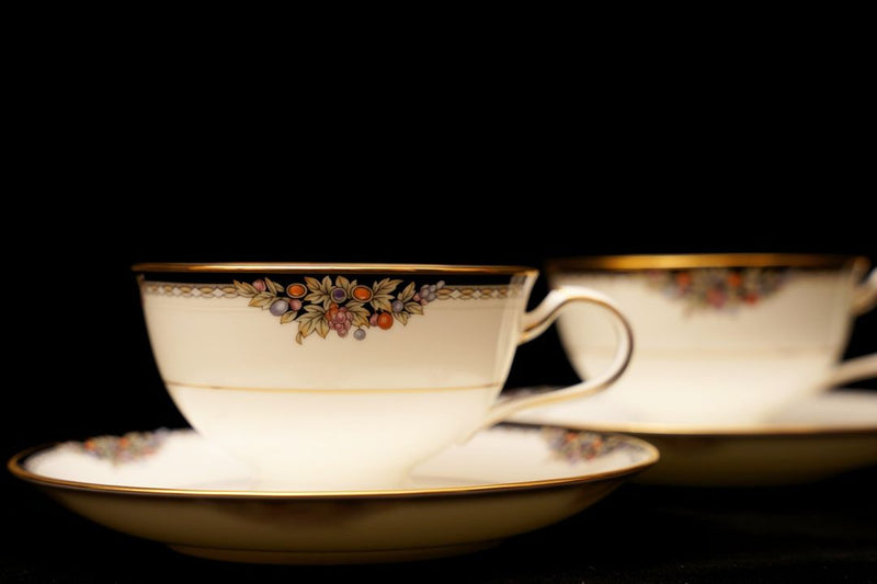 Noritake Trim bone china tea cup & saucer set｜葡萄金彩骨瓷茶杯