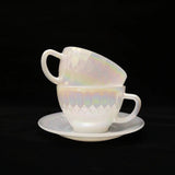 Federal Moonglow milk Glass cup & saucer set｜透光牛奶玻璃茶杯套裝