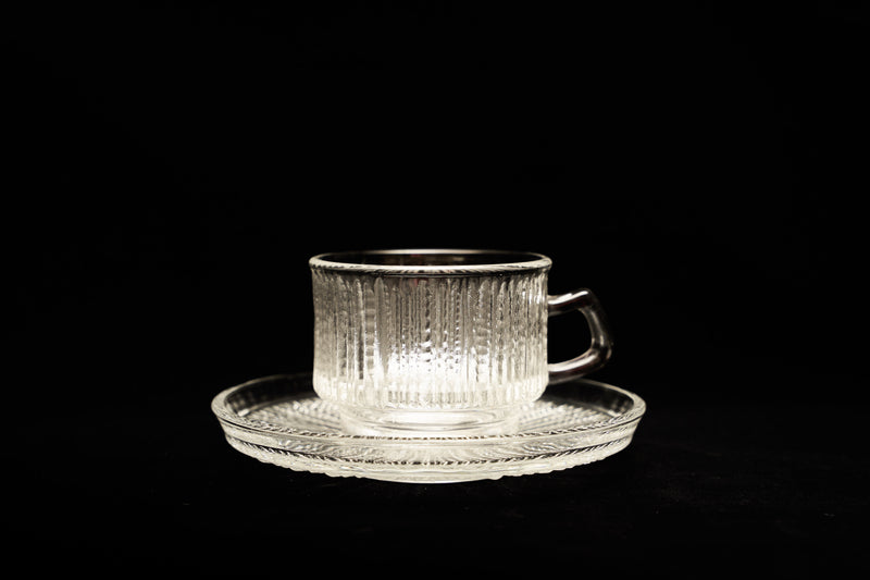 SOGA clear glass cup & saucer set｜十草紋玻璃茶杯套裝