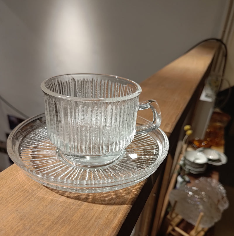 SOGA clear glass cup & saucer set｜十草紋玻璃茶杯套裝