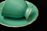 Koransha Jade Mum Porcelain cup & saucer set｜翠玉小菊金彩白瓷高足茶杯｜香蘭杜